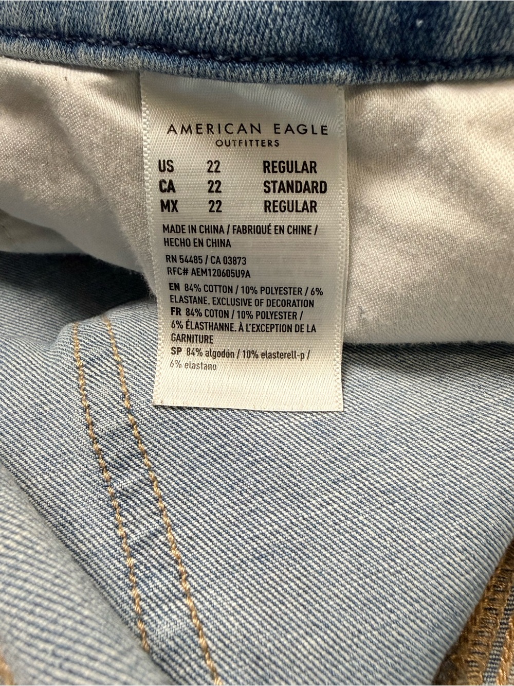 American Eagle Dream Jean Distressed Skinny Jeans Plus Size 22 Light Wash - Picture 5 of 8